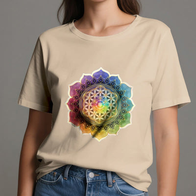Olivenorma 7 Chakra Medala Blume des Lebens Baumwoll-T-Shirt - image 11