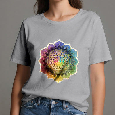 Olivenorma 7 Chakra Medala Blume des Lebens Baumwoll-T-Shirt - image 9