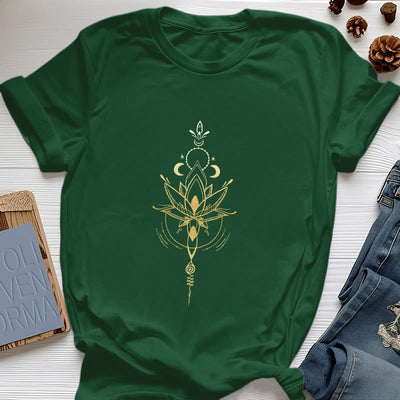 Olivenorma Mondphasen-Lotus-Schutz-Baumwoll-T-Shirt - Dunkelgrün - 2XL - image 1