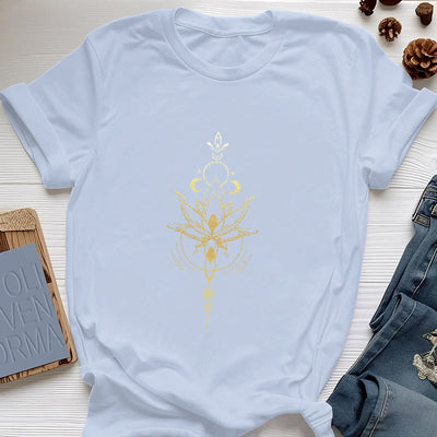 Olivenorma Mondphasen-Lotus-Schutz-Baumwoll-T-Shirt - Blau - 2XL - image 14