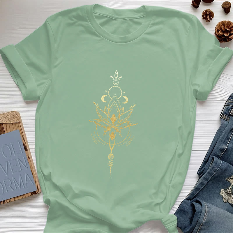 Olivenorma Mondphasen-Lotus-Schutz-Baumwoll-T-Shirt - Hellgrün - 2XL - image 20