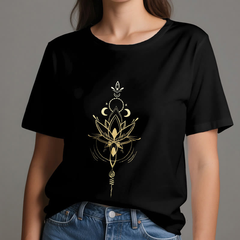 Olivenorma Mondphasen-Lotus-Schutz-Baumwoll-T-Shirt - image 9