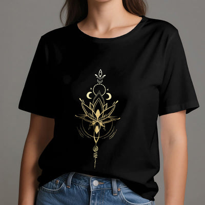 Olivenorma Mondphasen-Lotus-Schutz-Baumwoll-T-Shirt - image 9
