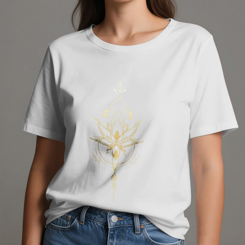 Olivenorma Mondphasen-Lotus-Schutz-Baumwoll-T-Shirt - image 7