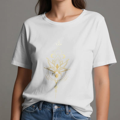 Olivenorma Mondphasen-Lotus-Schutz-Baumwoll-T-Shirt - image 7