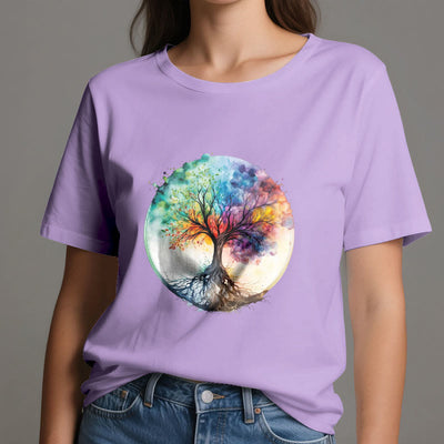 Olivenorma Regenbogen Baum des Lebens Spirituelles Baumwoll-T-Shirt - image 17
