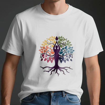 Olivenorma Yoga Baum Spirituelles Baumwoll-T-Shirt - image 4