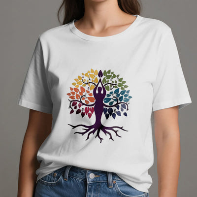 Olivenorma Yoga Baum Spirituelles Baumwoll-T-Shirt - image 2