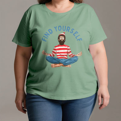 Olivenorma "FIND YOURSELF" Meditation Spirituelles Baumwoll-T-Shirt - image 3