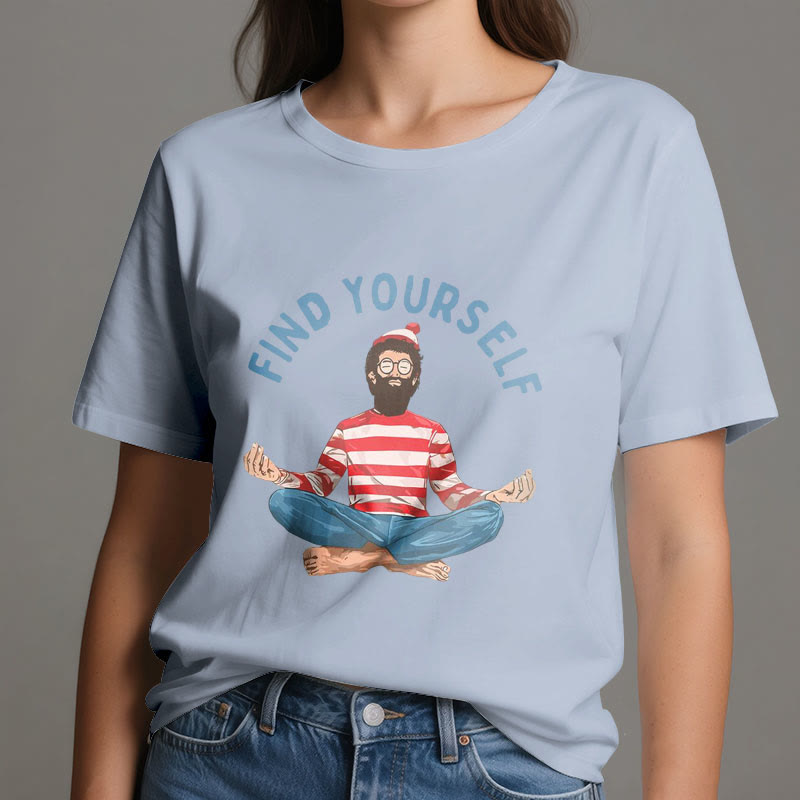 Olivenorma "FIND YOURSELF" Meditation Spirituelles Baumwoll-T-Shirt - image 15