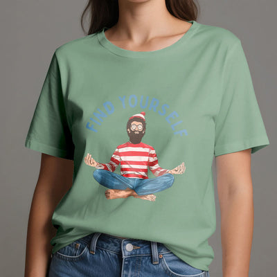 Olivenorma "FIND YOURSELF" Meditation Spirituelles Baumwoll-T-Shirt - image 2
