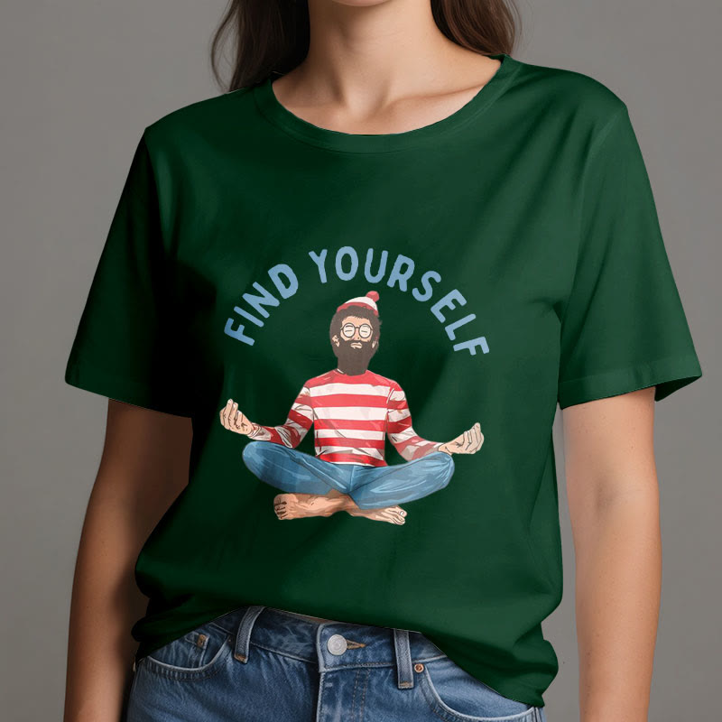 Olivenorma "FIND YOURSELF" Meditation Spirituelles Baumwoll-T-Shirt - image 21