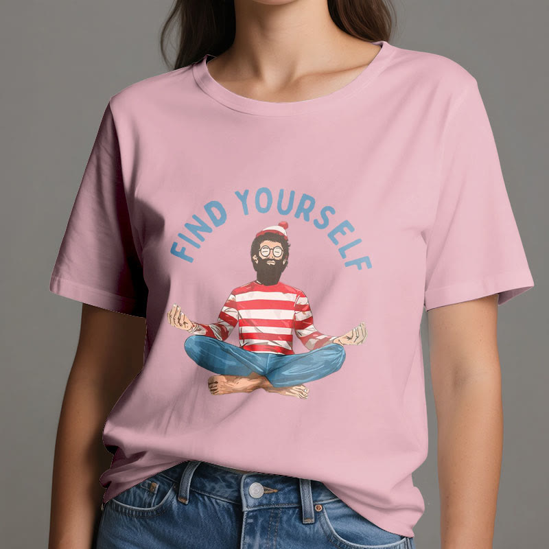 Olivenorma "FIND YOURSELF" Meditation Spirituelles Baumwoll-T-Shirt - image 17