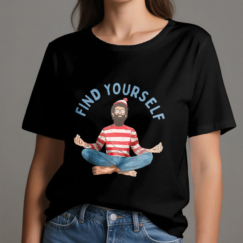Olivenorma "FIND YOURSELF" Meditation Spirituelles Baumwoll-T-Shirt - image 9