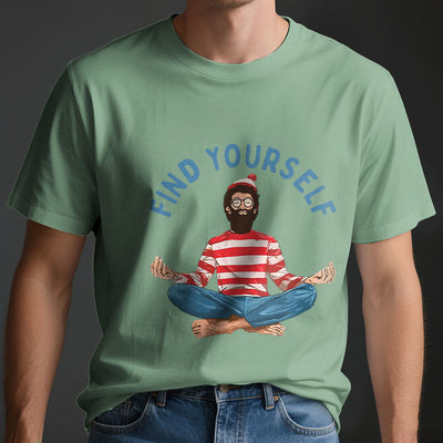 Olivenorma "FIND YOURSELF" Meditation Spirituelles Baumwoll-T-Shirt - image 4