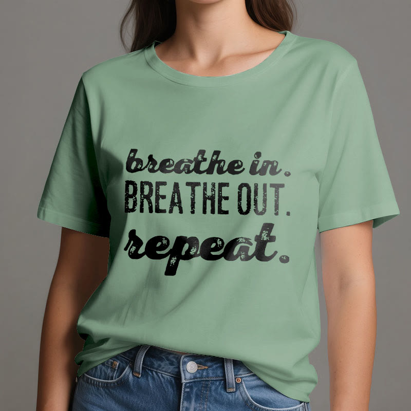 Olivenorma -Shirt "Breathe In, Breathe Out" Meditation Spirituelles T-Shirt - image 19