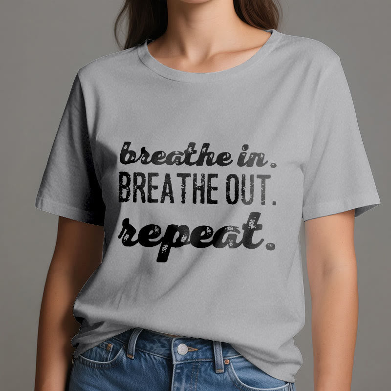 Olivenorma -Shirt "Breathe In, Breathe Out" Meditation Spirituelles T-Shirt - image 9