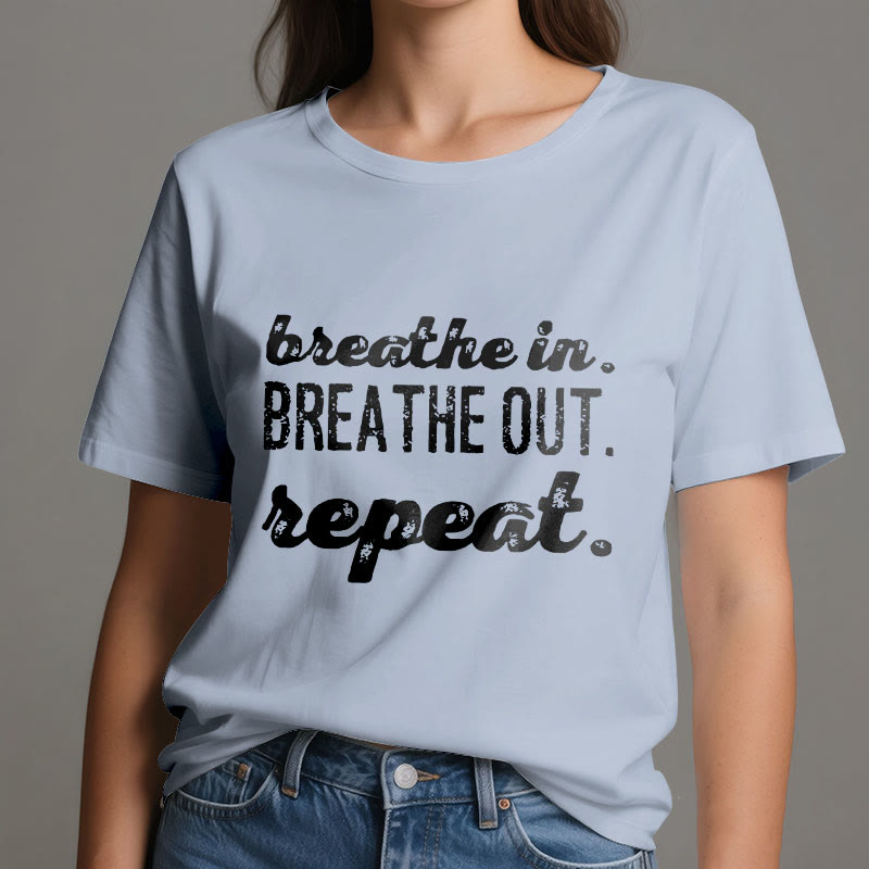 Olivenorma -Shirt "Breathe In, Breathe Out" Meditation Spirituelles T-Shirt - image 13