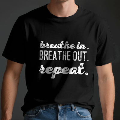 Olivenorma -Shirt "Breathe In, Breathe Out" Meditation Spirituelles T-Shirt - image 4