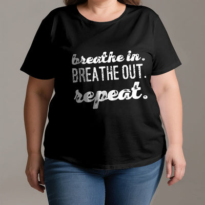Olivenorma -Shirt "Breathe In, Breathe Out" Meditation Spirituelles T-Shirt - image 3