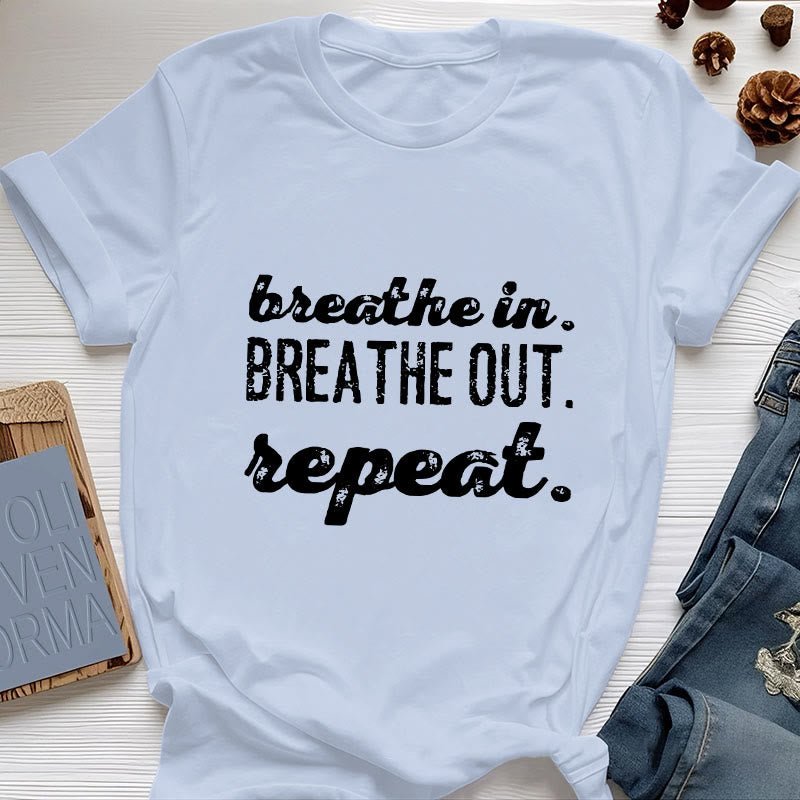 Olivenorma -Shirt "Breathe In, Breathe Out" Meditation Spirituelles T-Shirt - Blau - 2XL - image 12