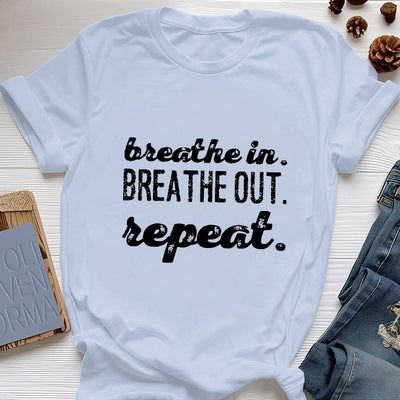 Olivenorma -Shirt "Breathe In, Breathe Out" Meditation Spirituelles T-Shirt - Blau - 2XL - image 12