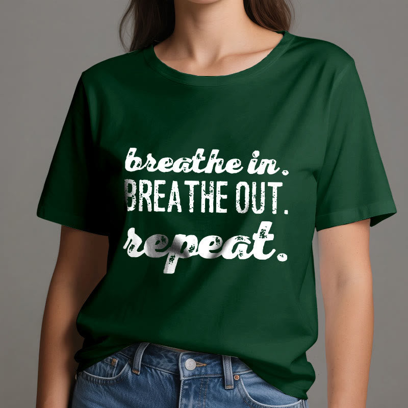 Olivenorma -Shirt "Breathe In, Breathe Out" Meditation Spirituelles T-Shirt - image 21