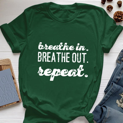 Olivenorma -Shirt "Breathe In, Breathe Out" Meditation Spirituelles T-Shirt - Dunkelgrün - 2XL - image 20