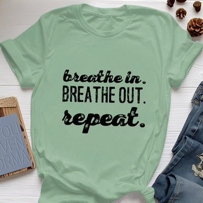 Olivenorma -Shirt "Breathe In, Breathe Out" Meditation Spirituelles T-Shirt - Hellgrün - 2XL - image 18