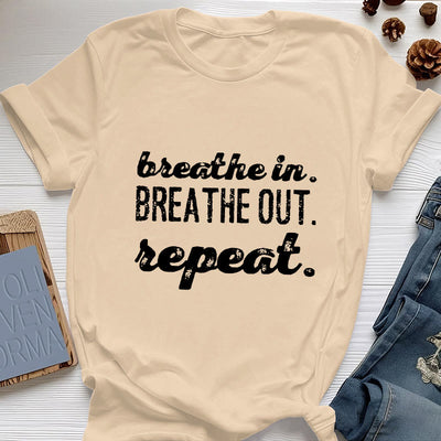 Olivenorma -Shirt "Breathe In, Breathe Out" Meditation Spirituelles T-Shirt - Gelb - 2XL - image 10