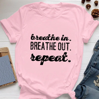 Olivenorma -Shirt "Breathe In, Breathe Out" Meditation Spirituelles T-Shirt - Rosa - 2XL - image 14