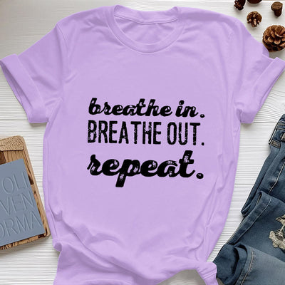 Olivenorma -Shirt "Breathe In, Breathe Out" Meditation Spirituelles T-Shirt - Lila - 2XL - image 16