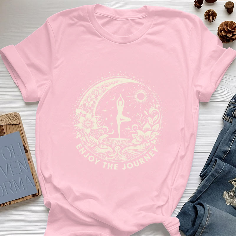 Olivenorma "GENIESSEN SIE DIE REISE" Yoga Spirituelles T-Shirt - Rosa - 2XL - image 16