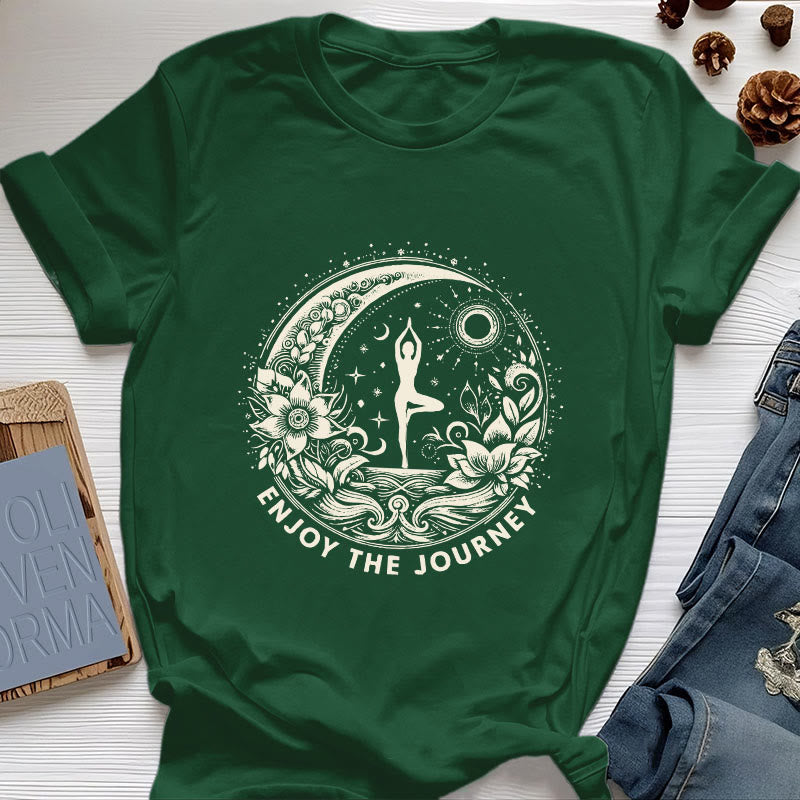 Olivenorma "GENIESSEN SIE DIE REISE" Yoga Spirituelles T-Shirt - Dunkelgrün - 2XL - image 20