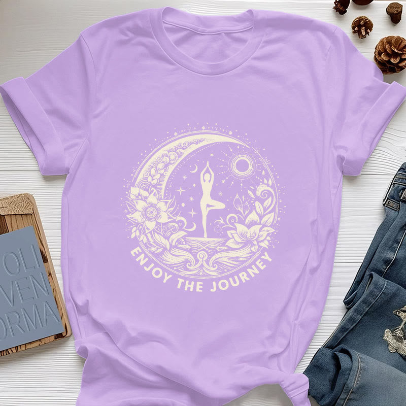 Olivenorma "GENIESSEN SIE DIE REISE" Yoga Spirituelles T-Shirt - Lila - 2XL - image 18