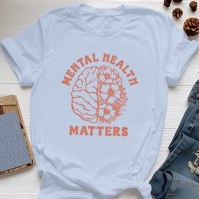 Olivenorma „MENTAL HEALTH MATTERS“ Inspirierendes Baumwoll-T-Shirt - Blau - 2XL - image 14