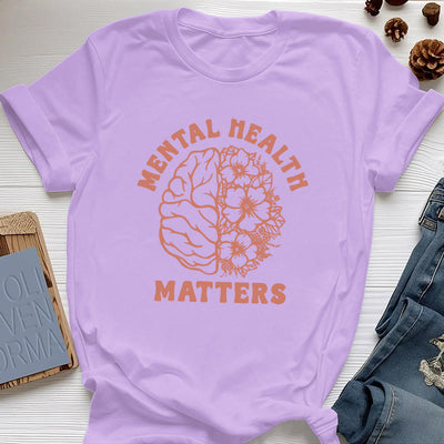 Olivenorma „MENTAL HEALTH MATTERS“ Inspirierendes Baumwoll-T-Shirt - Lila - 2XL - image 1