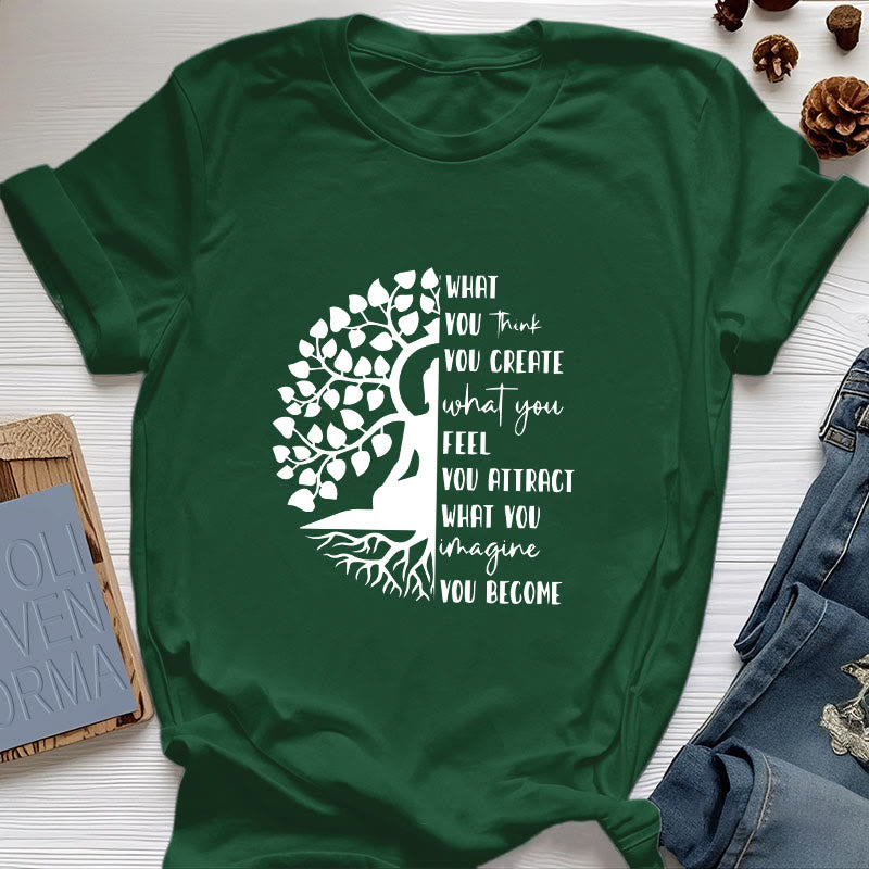 Olivenorma Baum des Lebens Yoga Meditation Baumwoll-T-Shirt - Dunkelgrün - 2XL - image 20