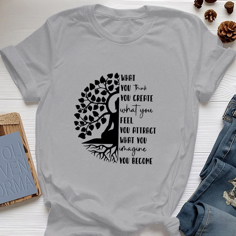 Olivenorma Baum des Lebens Yoga Meditation Baumwoll-T-Shirt - Grau - 2XL - image 10