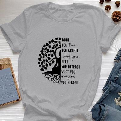 Olivenorma Baum des Lebens Yoga Meditation Baumwoll-T-Shirt - Grau - 2XL - image 10