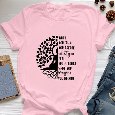 Olivenorma Baum des Lebens Yoga Meditation Baumwoll-T-Shirt - Rosa - 2XL - image 16