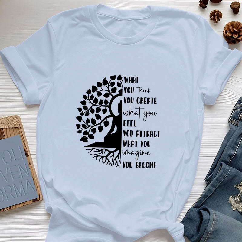 Olivenorma Baum des Lebens Yoga Meditation Baumwoll-T-Shirt - Blau - 2XL - image 14