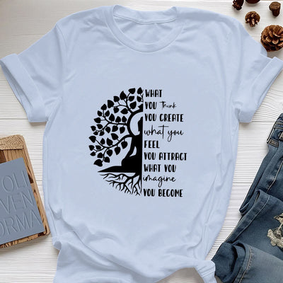 Olivenorma Baum des Lebens Yoga Meditation Baumwoll-T-Shirt - Blau - 2XL - image 14