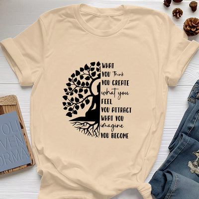 Olivenorma Baum des Lebens Yoga Meditation Baumwoll-T-Shirt - Gelb - 2XL - image 12