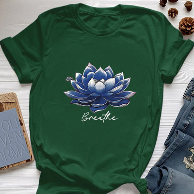 Olivenorma "BREATHE" Lotus Yoga Bekleidung Spirituelles T-Shirt - Dunkelgrün - 2XL - image 20