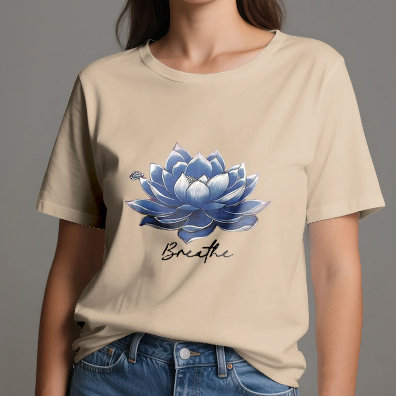 Olivenorma "BREATHE" Lotus Yoga Bekleidung Spirituelles T-Shirt - image 2