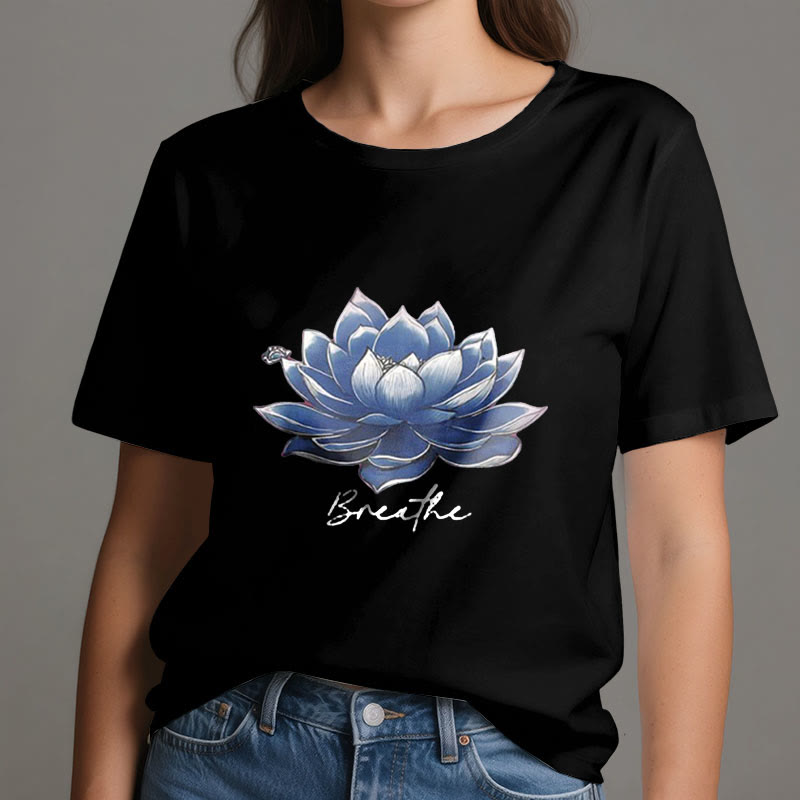 Olivenorma "BREATHE" Lotus Yoga Bekleidung Spirituelles T-Shirt - image 9
