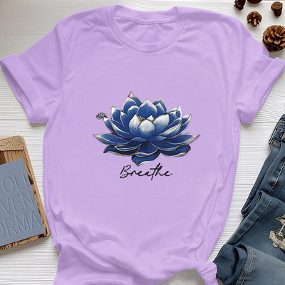 Olivenorma "BREATHE" Lotus Yoga Bekleidung Spirituelles T-Shirt - Lila - 2XL - image 16