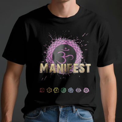 Olivenorma Unisex "MANIFEST" Halschakra Kurzärmeliges T-Shirt