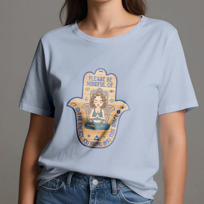 Olivenorma T-Shirt mit Hamsa-Hand, Meditation, Schutz, spirituell - image 13